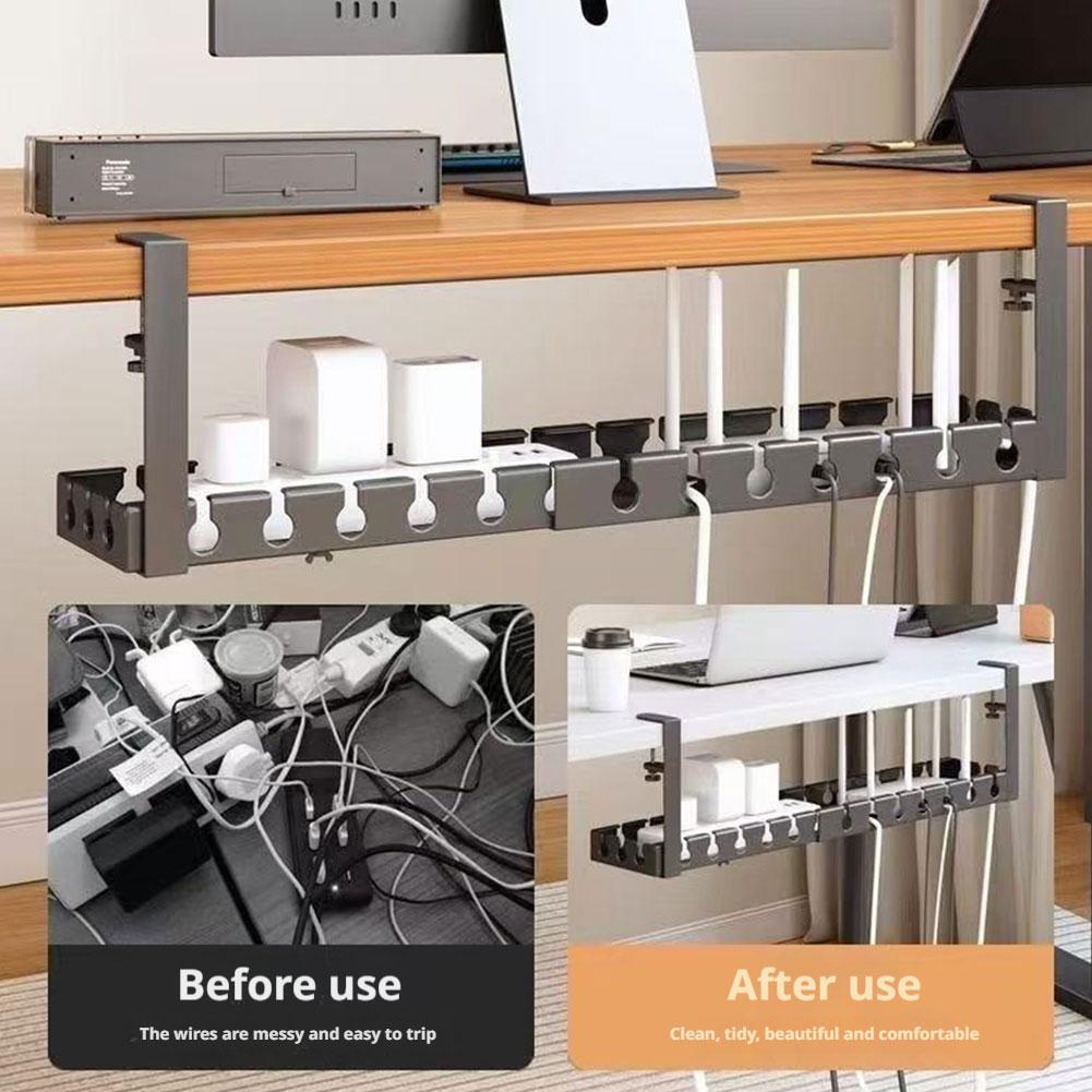 Desk Setup Shelf - Rak Kabel Logam Multifungsi Tanpa Bor,