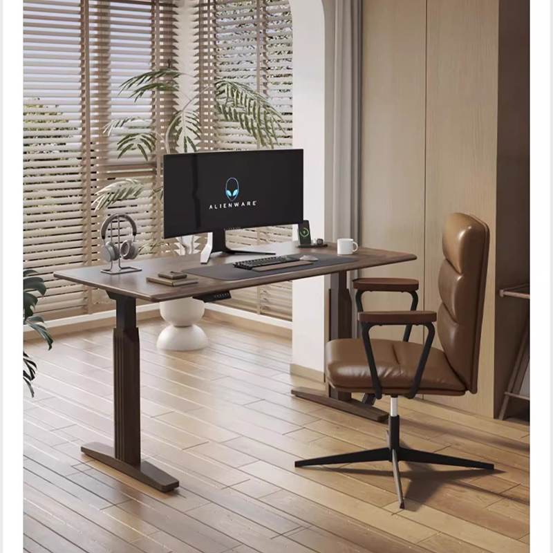 Desk Setup Oak - Meja Elektrik Dapat Disesuaikan Meja Sarapan