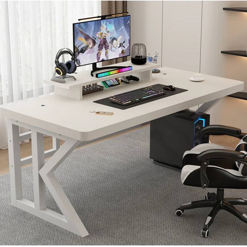 Desk Setup Monitor And Laptop - Meja Gaming Bentuk L, Meja Laptop