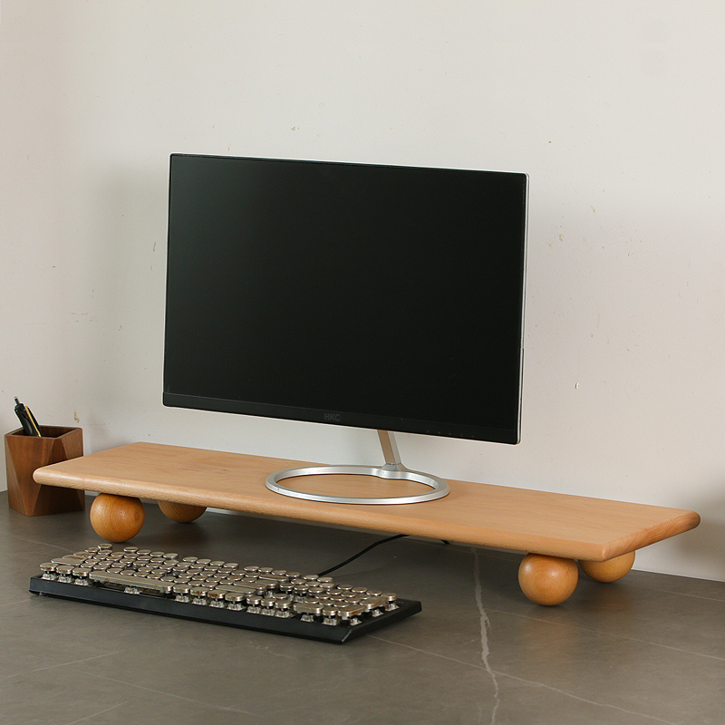 Penyangga Monitor Kayu Solid,  - Desk Setup Monitor And Laptop ulasan dan harga
