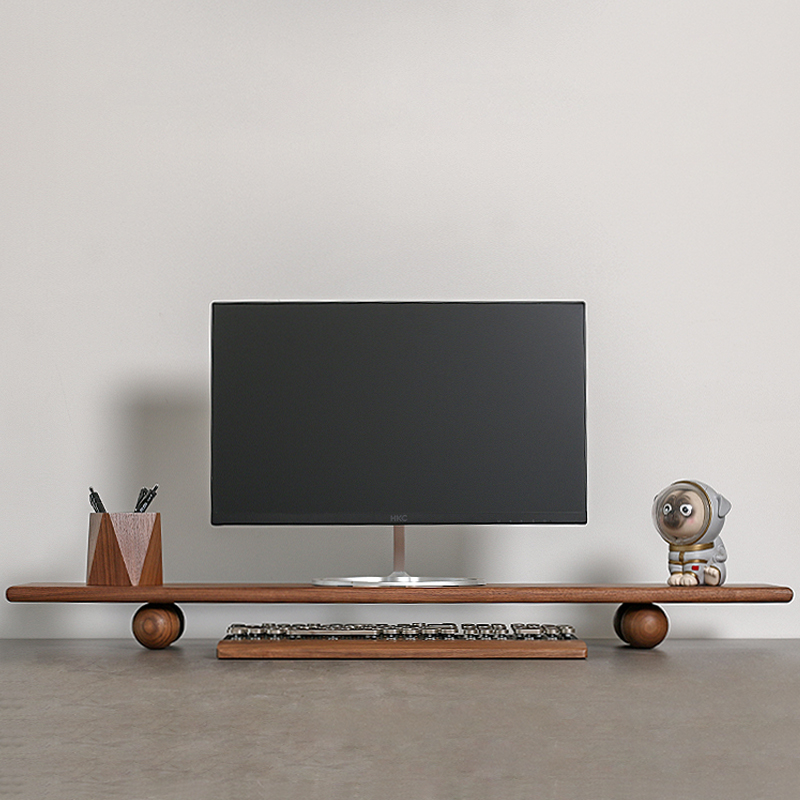 Penyangga Monitor Kayu Solid,  - Desk Setup Monitor And Laptop ulasan dan harga