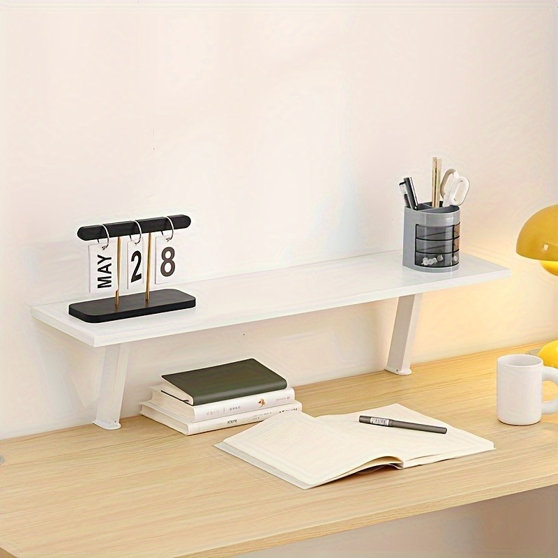 1 Rak Meja Kayu Putih Mengamba - Desk Setup Shelf ulasan dan harga