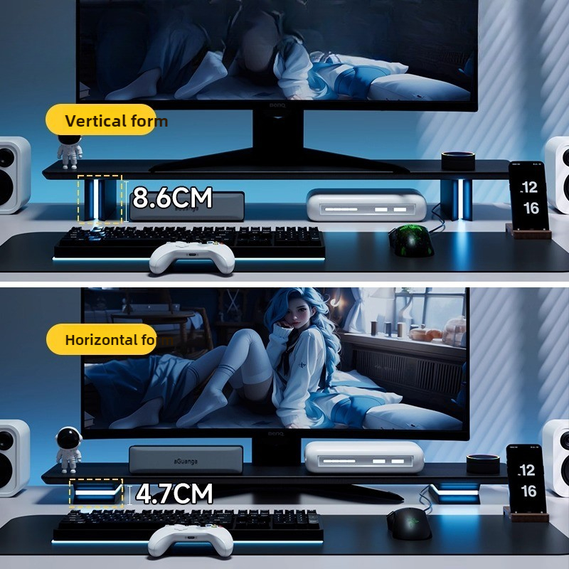 Penyangga Monitor RGB Ergonomi - Desk Setup Monitor And Laptop ulasan dan harga