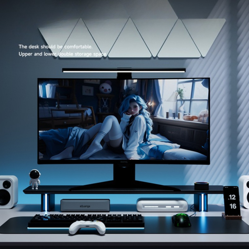 Penyangga Monitor RGB Ergonomi - Desk Setup Monitor And Laptop ulasan dan harga