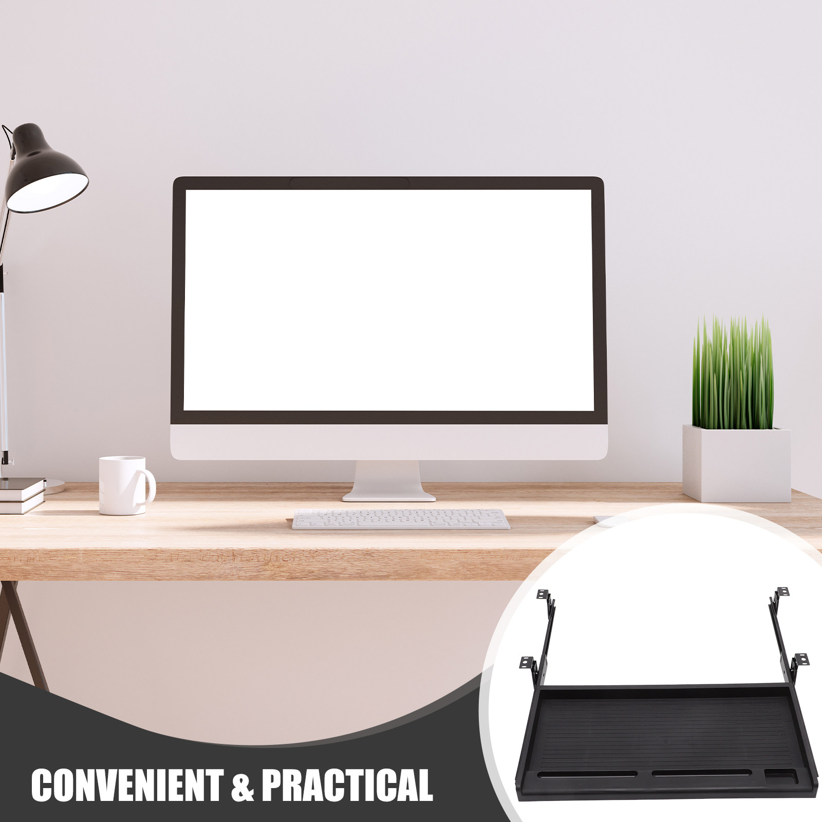 1Set Laci Keyboard Bawah Meja  - Desk Setup Keyboard ulasan dan harga