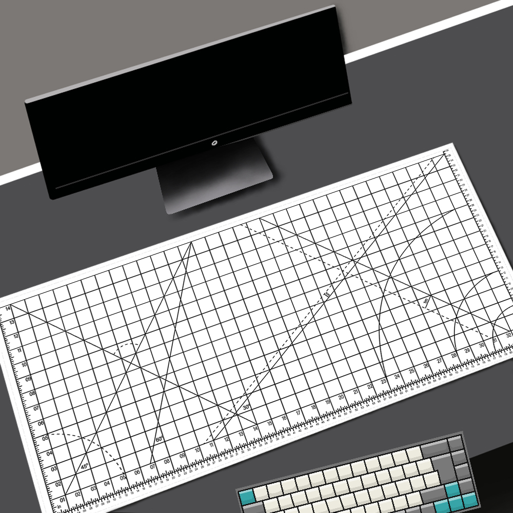 Alas Mouse seni biru, Pad Gami - Desk Setup Pegboard ulasan dan harga